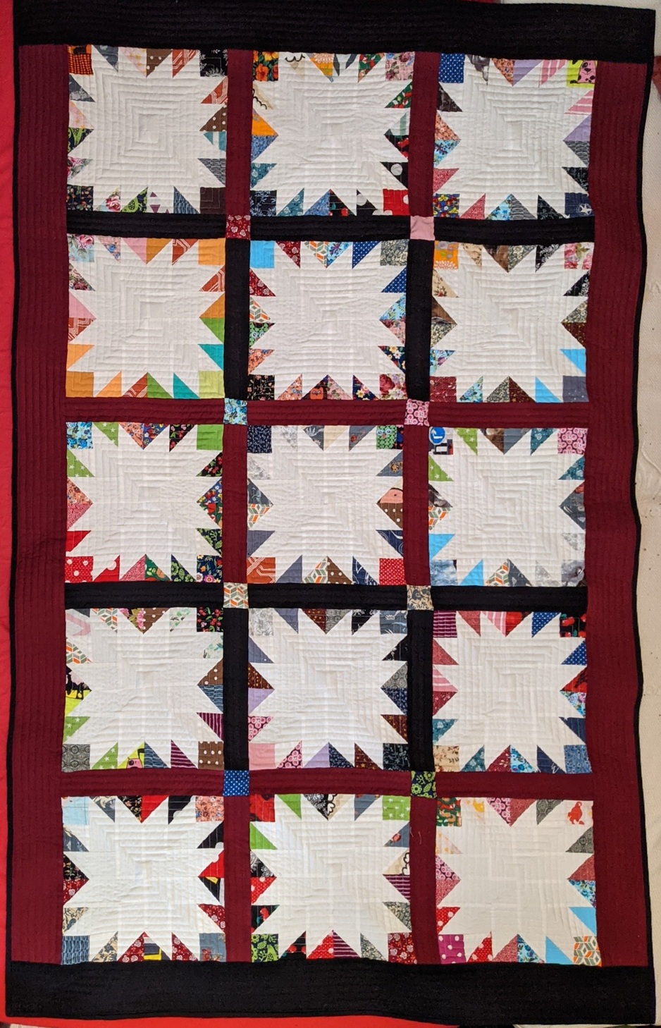 Bear Paw Quilt bunt (Bärentatzen)