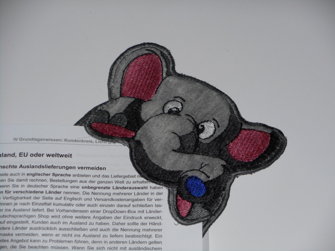 Lesezeichen 'Elefant'