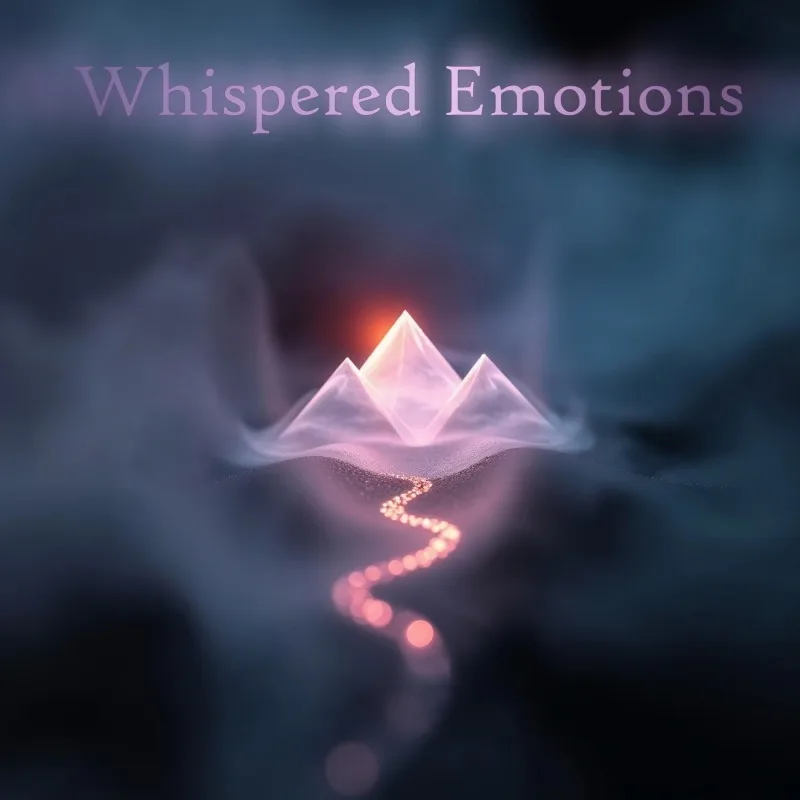 Single-Cover mit rosa-nebligen Bergen und glühender Pfad auf dunklem Hintergrund, Titel in lila Schrift